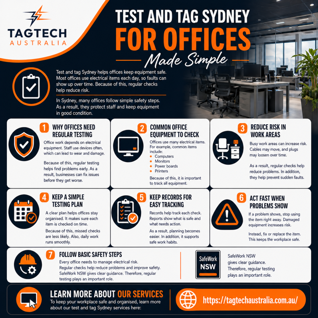 test and tag Sydney office equipment safety check