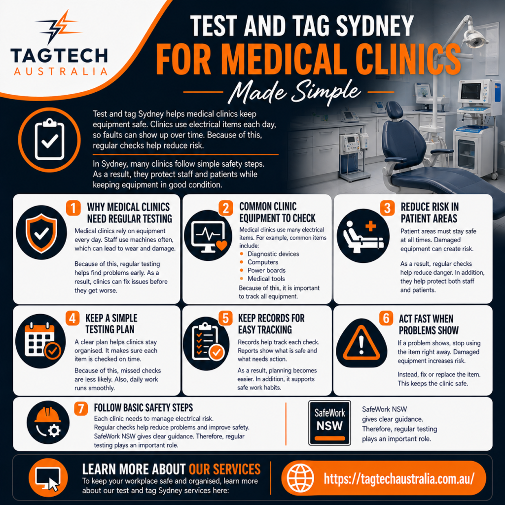 test and tag Sydney medical clinic equipment safety check