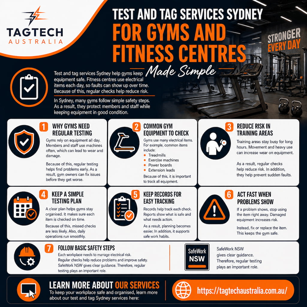 est and tag services Sydney gym equipment safety check
