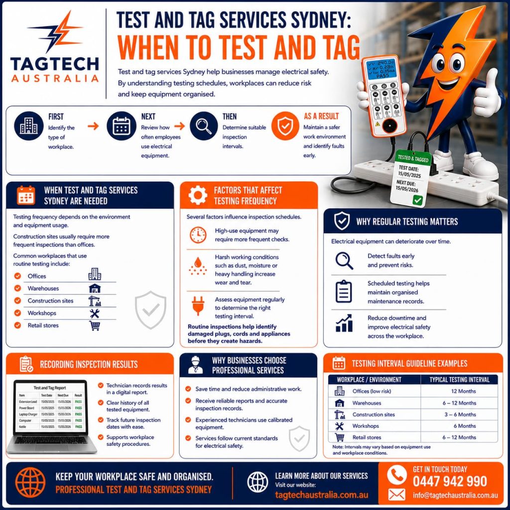 test and tag services Sydney electrical equipment inspection