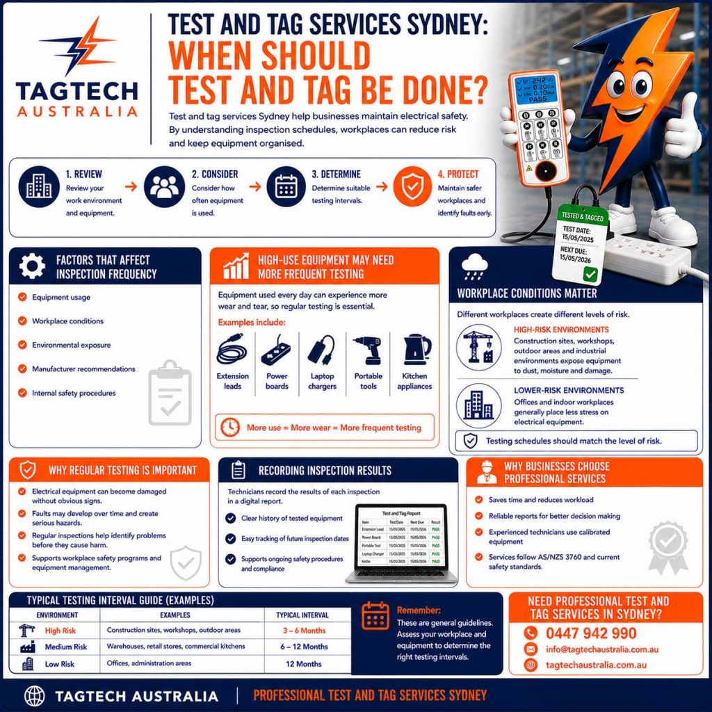 test and tag services Sydney electrical equipment inspection