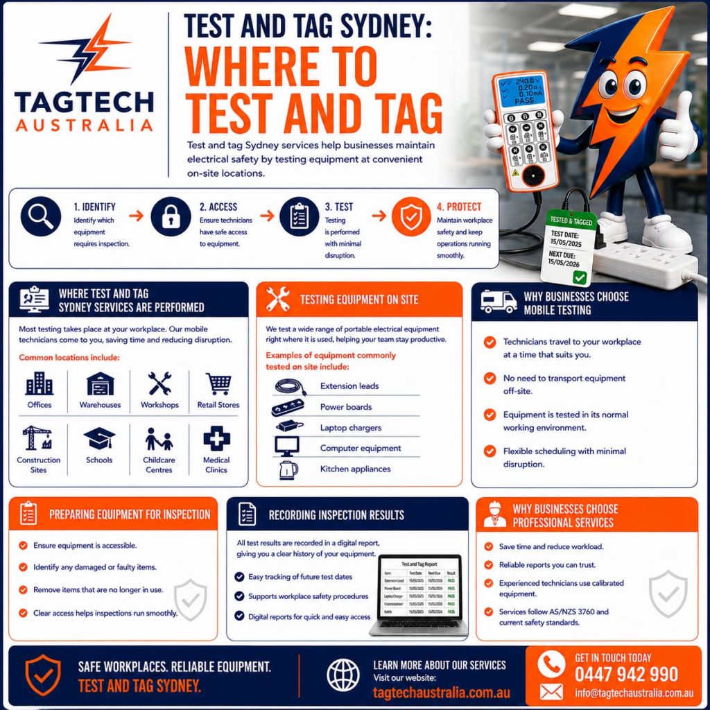 test and tag Sydney workplace electrical inspection