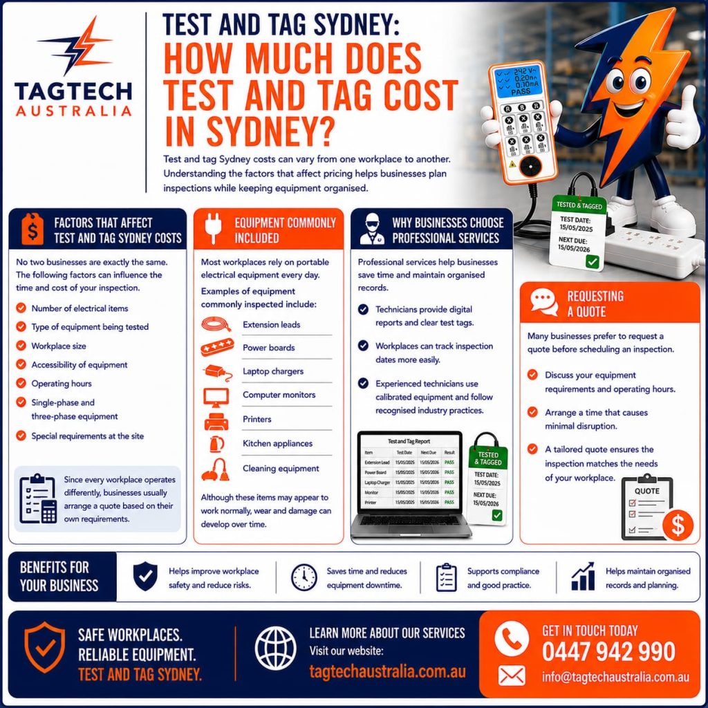 test and tag Sydney workplace electrical equipment inspection