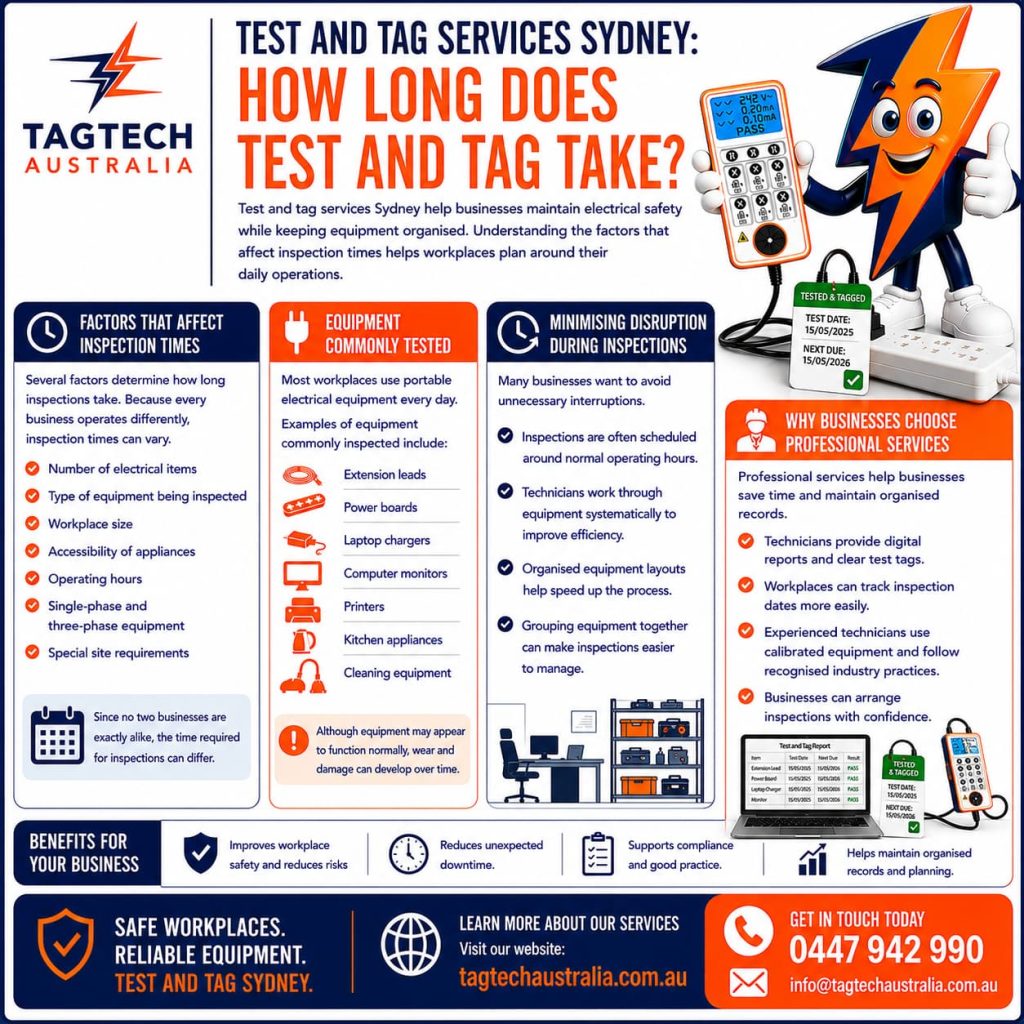 test and tag services Sydney technician inspecting equipment