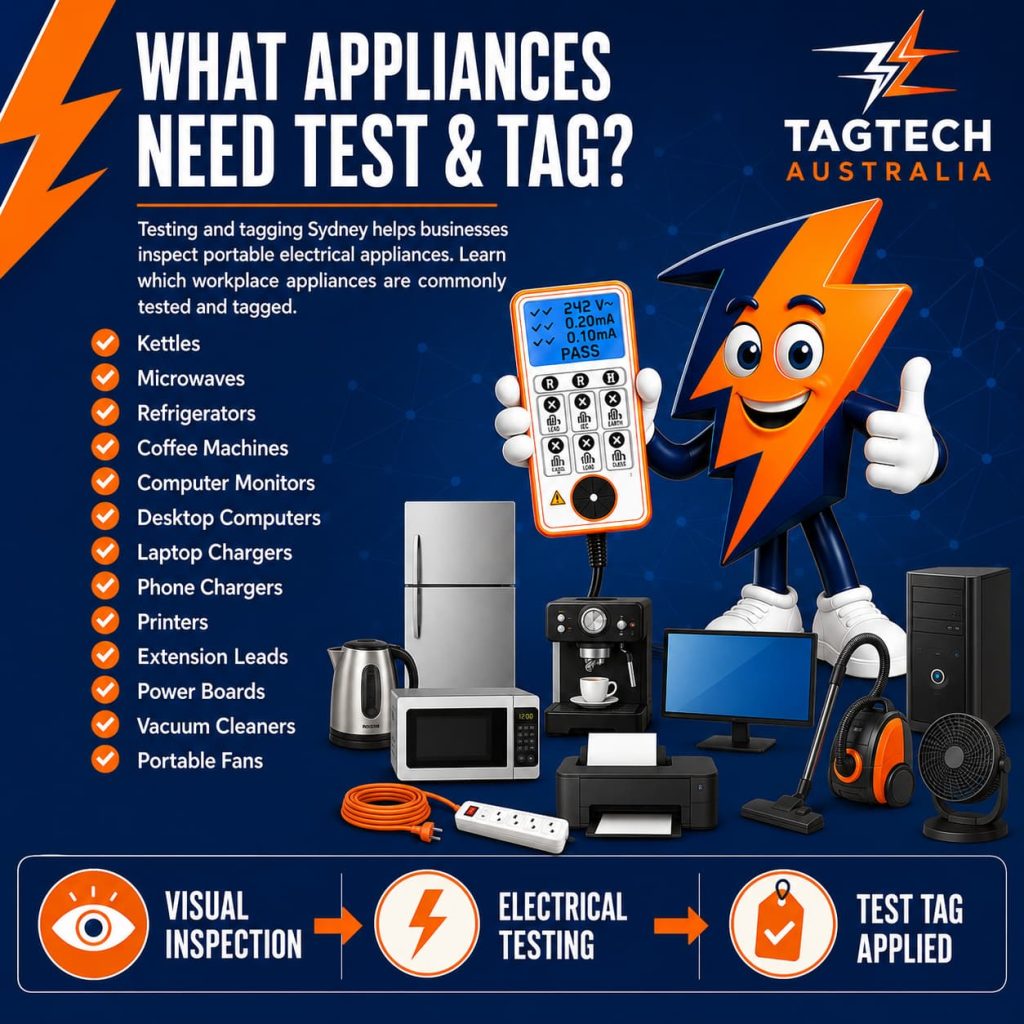 testing and tagging Sydney portable appliance inspection