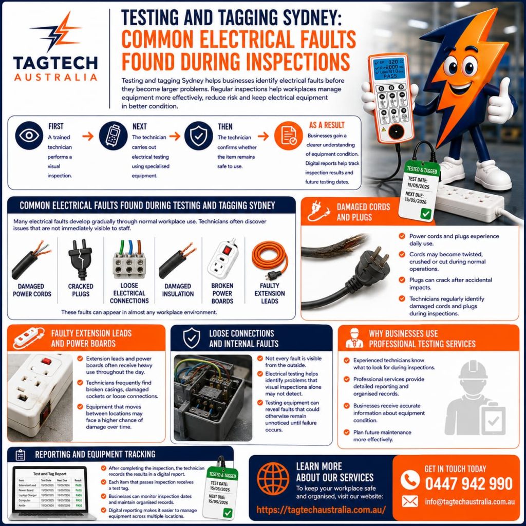 testing and tagging Sydney damaged extension lead inspection