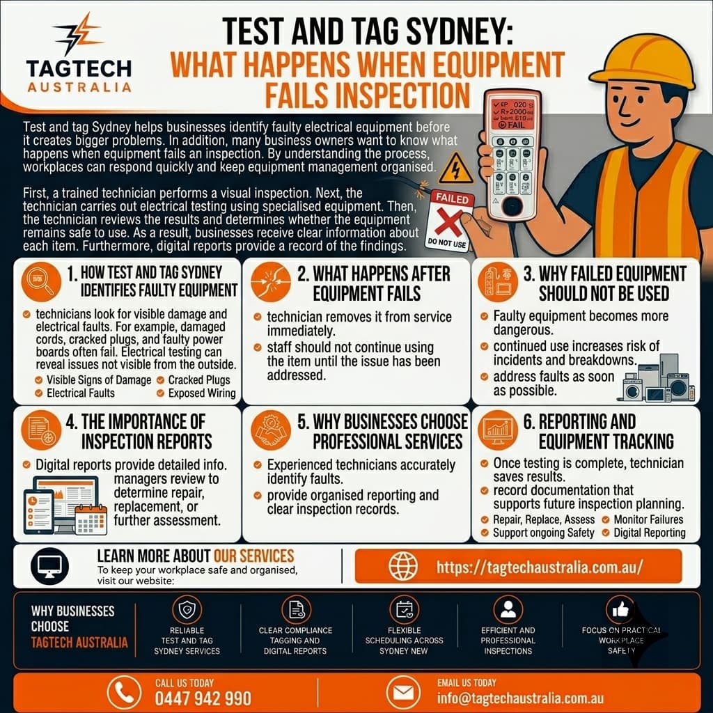 test and tag Sydney failed electrical equipment inspection