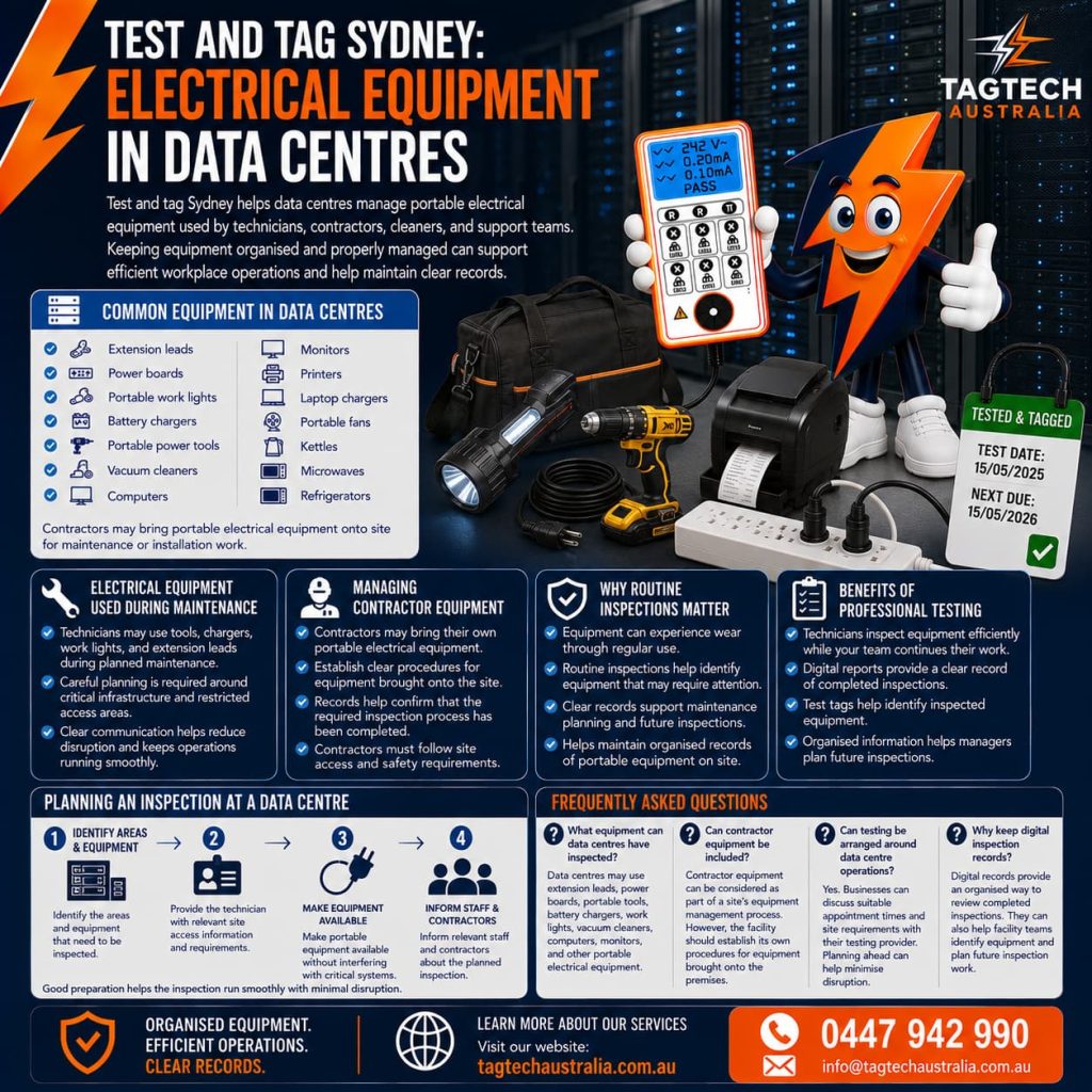 test and tag Sydney data centre electrical equipment