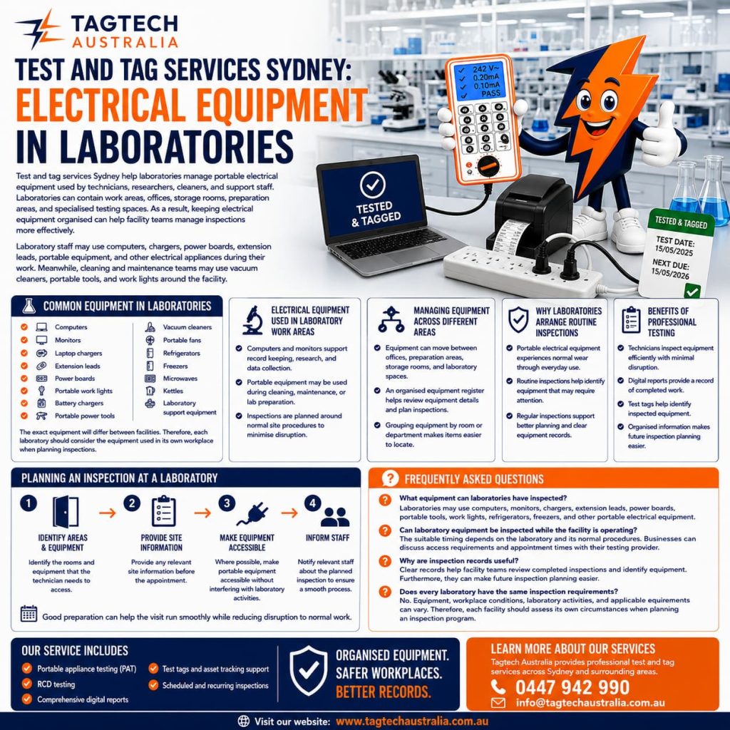test and tag services Sydney laboratory electrical equipment
