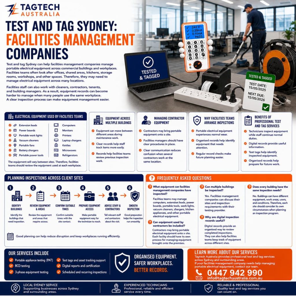 test and tag Sydney facilities management equipment