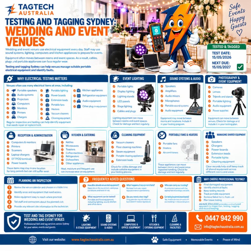 Testing and tagging Sydney for wedding and event venues